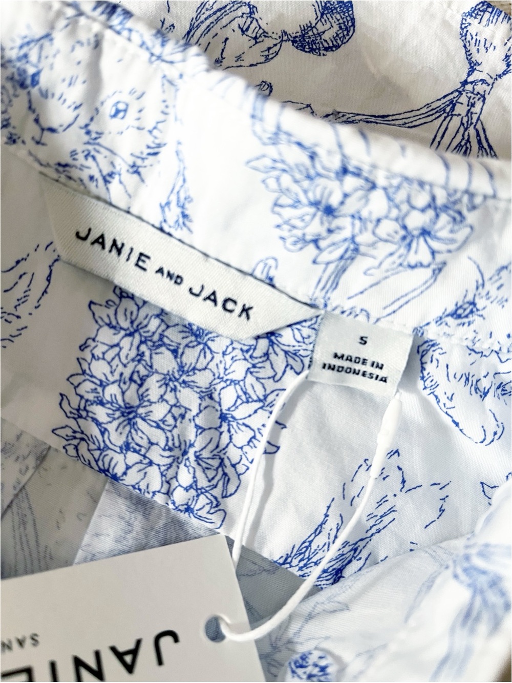 Janie & Jack blue rabbit theme boys shirt - Picture 4 of 8